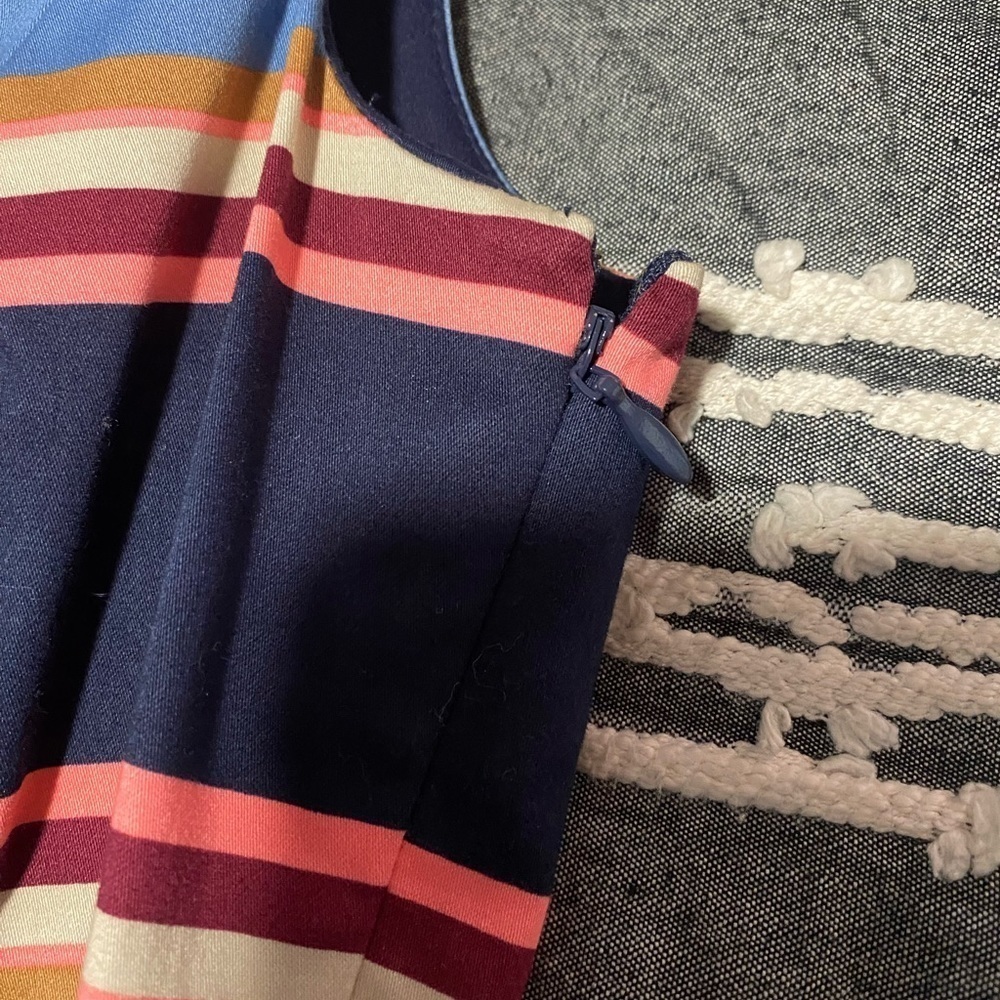 Tommy Hilfiger Pink/Blue/White Striped Sleeveless Midi Dress-size 6 - Picture 3 of 5